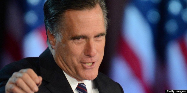 Republican presidential candidate Mitt Romney concedes defeat November 6, 2012 in Boston, Massachusetts, telling supporters t