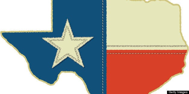 Texas State Flag in Texas Shape