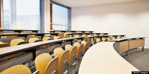 Rows of folding chairs and tables