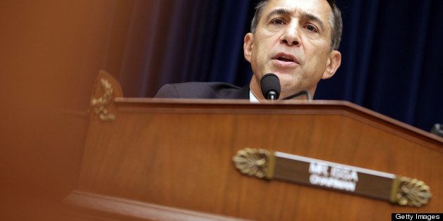 WASHINGTON, DC - MAY 08: Committee Chairman Darrell Issa (R-CA) of the House Oversight and Government Reform Committee asks questions during a hearing titled, 'Benghazi: Exposing Failure and Recognizing Courage' in the Rayburn House Office Building on Capitol Hill May 8, 2013 in Washington, DC. Issa is leading the GOP investigation of the Sept. 11, 2012, assaults that killed U.S. Ambassador J. Christopher Stevens and three other Americans, which is now focused on the State Department and whether officials there deliberately misled the public about the nature of the assault. (Photo by Chip Somodevilla/Getty Images)