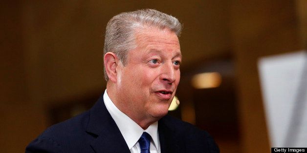 Former U.S. Vice President Al Gore speaks during an interview at the annual Milken Institute Global Conference in Beverly Hills, California, U.S., on Tuesday, April 30, 2013. American democracy has been 'hacked' by the influence of money in politics and that he hopes activist investors will continue to exert influence on corporations globally to act in civically responsible ways. Photographer: Patrick T. Fallon/Bloomberg via Getty Images 