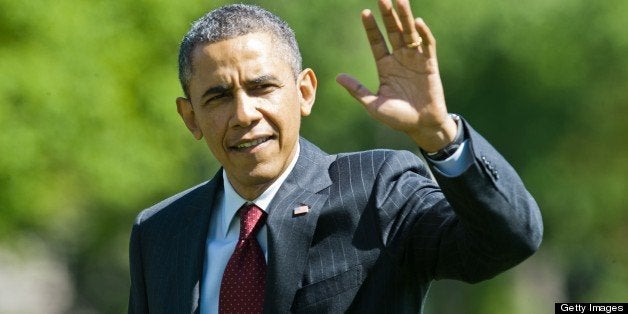 US President Barack Obama arrives at the White House in Washington on May 5, 2013 upon his return from Columbus, Ohio, where he delivered the commencement address at Ohio State University. AFP PHOTO/Nicholas KAMM (Photo credit should read NICHOLAS KAMM/AFP/Getty Images)