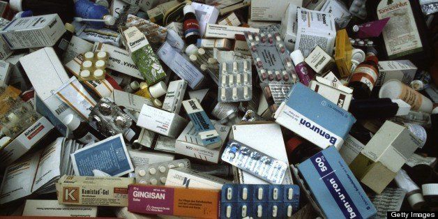 GERMANY - JUNE 01: Old medicine, collected as special waste. (Photo by Ulrich Baumgarten via Getty Images)