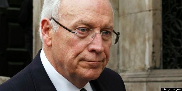 Former US vice-president Dick Cheney leaves after attending the ceremonial funeral of British former prime minister Margaret Thatcher at St Paul's Cathedral in central London on April 17, 2013. The funeral of Margaret Thatcher took place on April 17, with Queen Elizabeth II leading mourners from around the world in bidding farewell to one of Britain's most influential and divisive prime ministers. AFP PHOTO / POOL / OLIVIA HARRIS (Photo credit should read OLIVIA HARRIS/AFP/Getty Images)