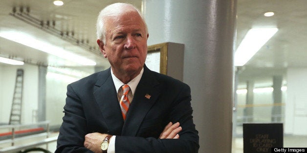 WASHINGTON, DC - NOVEMBER 16: U.S. Select Committee on Intelligence ranking member Sen. Saxby Chambliss (R-GA) waits for his