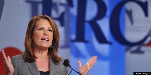 US Representative Michele Bachmann speaks during The Family Research Council (FRC) Action Values Voter Summit on September 14, 2012 at a hotel in Washington, DC. The summit is an annual political conference for US social conservative activists and elected officials. AFP PHOTO/Mandel NGAN (Photo credit should read MANDEL NGAN/AFP/GettyImages)