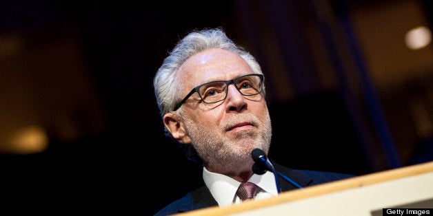 WASHINGTON, DC - NOVEMBER 13: Wolf Blitzer is the Master of Ceremonies during the International Center for Journalists 2012 Awards dinner at the Ronald Reagan Building on November 13, 2012 in Washington, DC. (Photo by Kris Connor/Getty Images)