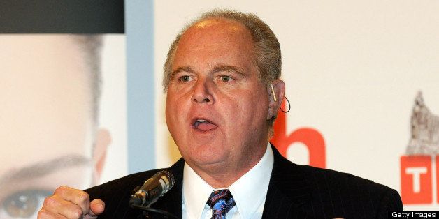 LAS VEGAS - JANUARY 27: Radio talk show host and conservative commentator Rush Limbaugh, one of the judges for the 2010 Miss America Pageant, speaks during a news conference for judges at the Planet Hollywood Resort & Casino January 27, 2010 in Las Vegas, Nevada. The pageant will be held at the resort on January 30, 2010. (Photo by Ethan Miller/Getty Images)