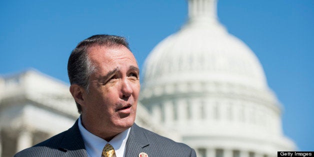 UNITED STATES - APRIL 25: Rep. Trent Franks, R-Ariz., speaks during a news conference outside of the Capitol on Thursday, April 25, 2013, on the 'Victims' Rights Amendment.' The amendment would provide that a crime victim 'shall have rights to reasonable notice of, and shall not be excluded from, public proceedings relating to the offense by which they were affected, as well as rights to be heard at any release, plea or sentencing.' (Photo By Bill Clark/CQ Roll Call)