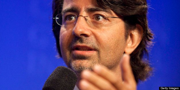 Pierre Omidyar, chairman and founder of eBay Inc., speaks at the Clinton Global Initiative annual meeting in New York, U.S., on Thursday, Sept. 23, 2010. Former U.S. President Bill Clinton announced today that Cisco Systems Inc. and Duke Energy Corp. plan to link office towers such as the Bank of America Corp. headquarters in Charlotte, North Carolina, to a so-called smart grid to cut energy use. Photographer: Ramin Talaie/Bloomberg via Getty Images