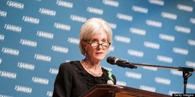 WASHINGTON, DC - MAY 07: Kathleen Sebelius speaks during the 8th annual National Children's Mental Health Awareness Day in The Theater of Performing Arts at the University of The District of Columbia on May 7, 2013 in Washington, DC. (Photo by Kris Connor/Getty Images)