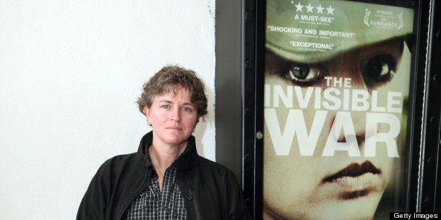 SANTA BARBARA, CA - FEBRUARY 02: Trina McDonald and service dog Suzzie of the film 'The Invisible War' attend the 28th Santa