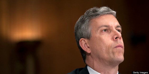 UNITED STATES - April 17 : Education Secretary Arne Duncan during the Senate Appropriations Committee hearing on Labor, Health and Human Services, Education and Related Agencies Subcommittee 'The FY2014 Budget Request for the Education Department.' (Photo By Douglas Graham/CQ Roll Call)