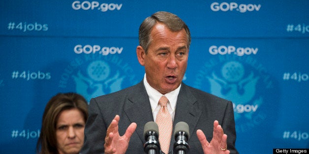 UNITED STATES - MAY 15: Speaker of the House John Boehner, R-Ohio, speaks during the House GOP leadership media availability