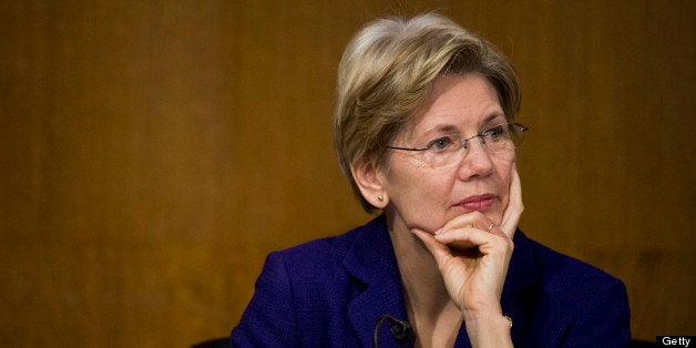 UNITED STATES - FEBRUARY 26: Sen. Elizabeth Warren, D-Mass., listens during the Senate Banking, Housing and Urban Affairs Committee hearing with Federal Reserve Chairman Ben Bernanke on Capitol Hill on Tuesday, Feb. 26, 2013. (Photo By Bill Clark/CQ Roll Call)