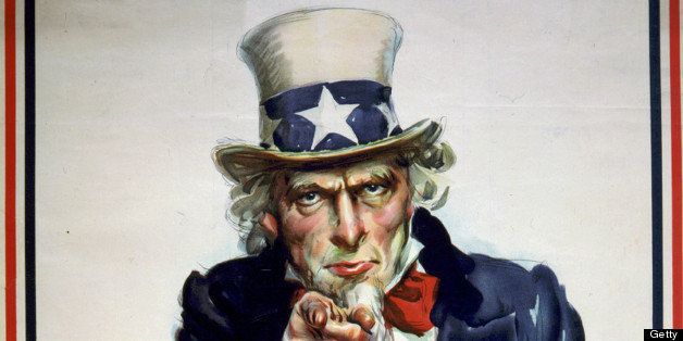 A World War I recruitment poster for the US Army, reading 'I want you for US Army nearest recruiting station', 1917. Artwork by James Montgomery Flagg. (Photo by Galerie Bilderwelt/Getty Images)