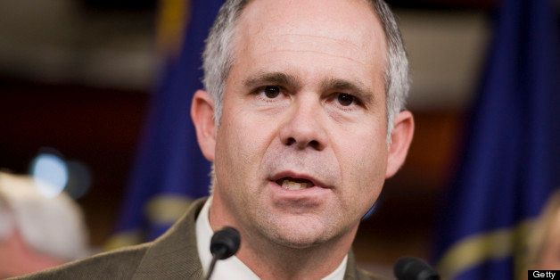 UNITED STATES - MAY 5: Rep. Tim Huelskamp, R-Kan., speaks at news conference in the Capitol Visitor Center to introduce legislation to lower gas prices. (Photo By Tom Williams/Roll Call)