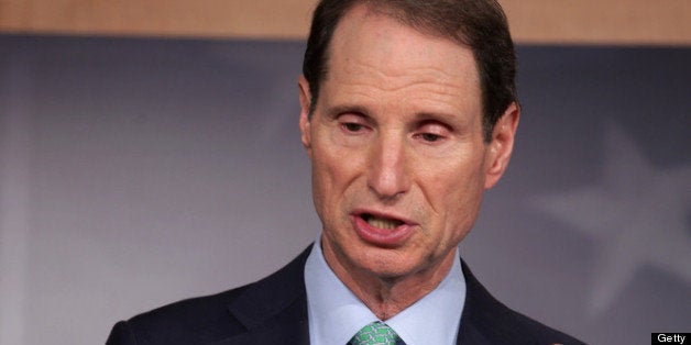 WASHINGTON, DC - APRIL 23: Sen. Ron Wyden (D-OR) speaks during a news conference to propose new campaign finance legislation at the U.S. Capitol April 23, 2013 in Washington, DC. Wyden and Sen. Lisa Murkowski (R-AK) said the new legislation would address the many loopholes created for anonymous political money in the wake of the Supreme Court's Citizens United decision. (Photo by Chip Somodevilla/Getty Images)