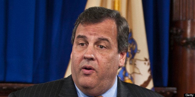 TRENTON, NJ - JUNE 6: New Jersey Gov. Chris Christie (L) speaks during a press conference as New Jersey Attorney General Jeffrey Chiesa looks on June 06, 2013 in Trenton , New Jersey. Christie has named state Chiesa to temporarily fill the U.S. Senate seat after U.S. Frank Lautenberg's (D-NJ) death. (Photo by Kena Betancur/Getty Images)