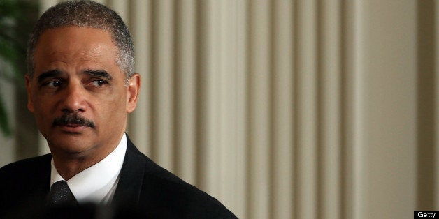 WASHINGTON, DC - JUNE 11: Attorney General Eric Holder attends President Barack Obama's immigration reform speech at the White House, June 11, 2013 in Washington, DC. President Obama urged Congress to pass a comprehensive immigration reform bill. (Photo by Mark Wilson/Getty Images)