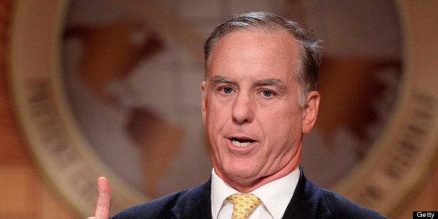 Former Chairman of the Democratic National Committee, Howard Dean, delivers a speech, on July 20, 2011 in Paris, during an international conference regarding a solution for Camp Ashraf in Iraq, which is home to thousands of outlawed Iranian regime opponents. Camp Ashraf has become a mounting problem for the Iraqi authorities since US forces transferred security for the camp in January 2009, and amid pressure from Tehran to hand over the members of the militant group. On April 8, 2011 Iraqi security forces carried out a deadly raid on the camp, killing 34 members of the group. AFP PHOTO / PIERRE VERDY (Photo credit should read PIERRE VERDY/AFP/Getty Images)