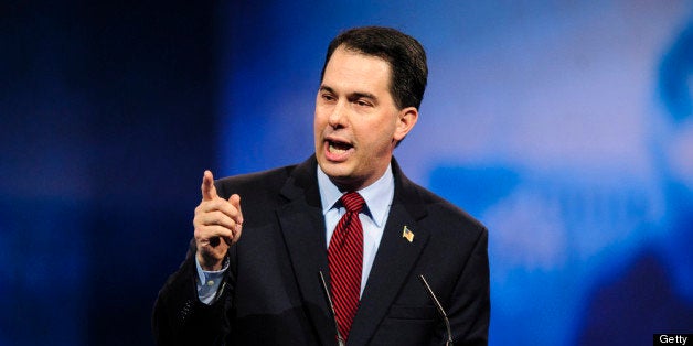 NATIONAL HARBOR, MD - MARCH 16: Wisconsin Gov. Scott Walker speaks at the 2013 Conservative Political Action Conference (CPAC) March 16, 2013 in National Harbor, Maryland. The American Conservative Union held its annual conference in the suburb of Washington, DC to rally conservatives and generate ideas. (Photo by Pete Marovich/Getty Images)