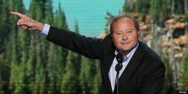 CHARLOTTE, NC - SEPTEMBER 06: Montana Gov. Brian Schweitzer speaks on stage during the final day of the Democratic National Convention at Time Warner Cable Arena on September 6, 2012 in Charlotte, North Carolina. The DNC, which concludes today, nominated U.S. President Barack Obama as the Democratic presidential candidate. (Photo by Alex Wong/Getty Images)