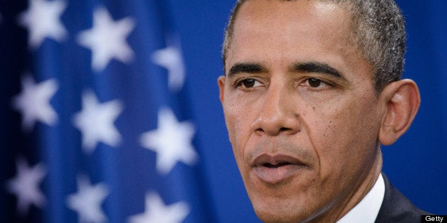 BERLIN, GERMANY - JUNE 19: U.S. President Barack Obama gives a joint press conference on June 19, 2013 in Berlin, Germany. Obama is visiting Berlin for the first time during his presidency and his speech at the Brandenburg Gate is to be the highlight. Obama will be speaking close to the 50th anniversary of the historic speech by then U.S. President John F. Kennedy in Berlin in 1963, during which he proclaimed the famous sentence: 'Ich bin ein Berliner'. (Photo by Timur Emek/Getty Images)