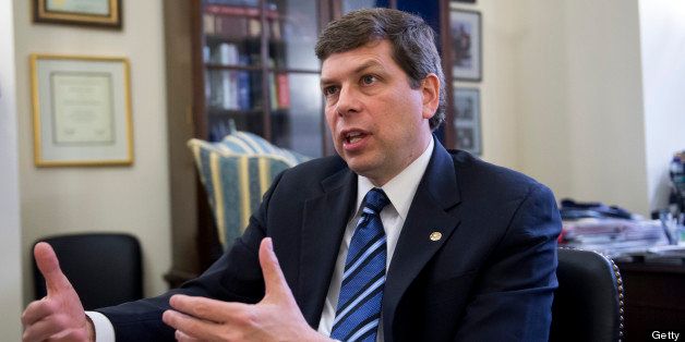 UNITED STATES - FEBRUARY 07: Sen. Mark Begich, D-Alaska, is interviewed by Roll Call in his Russell Building office. (Photo By Tom Williams/CQ Roll Call)