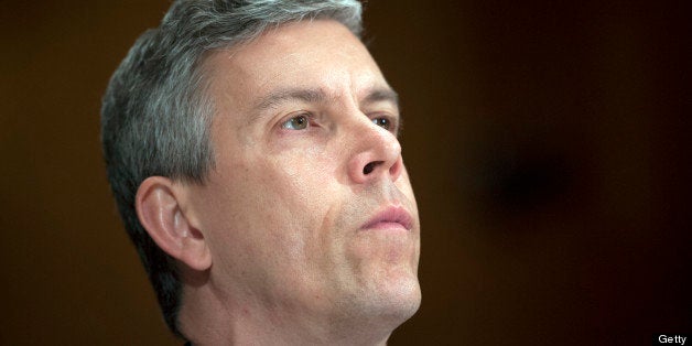 UNITED STATES - April 17 : Education Secretary Arne Duncan during the Senate Appropriations Committee hearing on Labor, Health and Human Services, Education and Related Agencies Subcommittee 'The FY2014 Budget Request for the Education Department.' (Photo By Douglas Graham/CQ Roll Call)