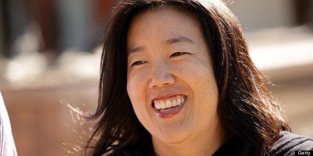 Michelle Rhee, former chancellor of the Washington D.C. public school system, leaves the morning session in Sun Valley, Idaho, U.S., on Wednesday, July 6, 2011. Media executives gather at Allen & Co.'s Sun Valley conference this week looking to shed assets such as the Hulu LLC video website and G4 game channel amid a declining global stock market and slowing economic growth. Photographer: Matthew Staver/Bloomberg via Getty Images