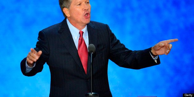 Gov. John Kasich of Ohio speaks at the second day of the Republican National Convention in Tampa, Florida, Tuesday, August 28, 2012. (Harry Walker/MCT via Getty Images)