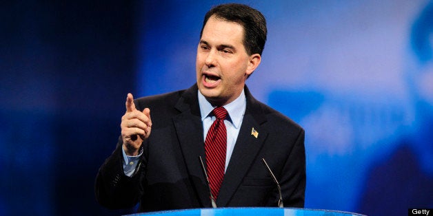 NATIONAL HARBOR, MD - MARCH 16: Wisconsin Gov. Scott Walker speaks at the 2013 Conservative Political Action Conference (CPAC) March 16, 2013 in National Harbor, Maryland. The American Conservative Union held its annual conference in the suburb of Washington, DC to rally conservatives and generate ideas. (Photo by Pete Marovich/Getty Images)