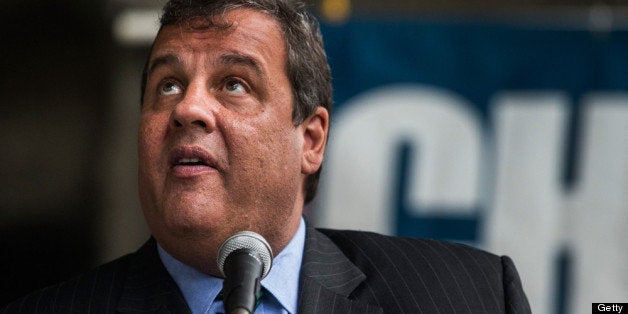 JERSEY CITY, NJ - JULY 01: Governor of New Jersey Chris Christie speaks to members of the Hudson County Building Trades Council after recieving their support for his relection campaign for governor on July 1, 2013 in Jersey City, New Jersey. The Hudson County Building Trades Council is made up of over 20 local unions, and includes more than 20,000 members, combined. (Photo by Andrew Burton/Getty Images)