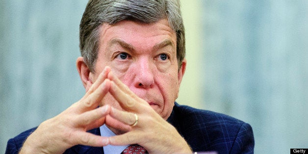 Senator Roy Blunt, a Republican from Missouri, listens to testimony from Penny Pritzker during her confirmation hearing befor