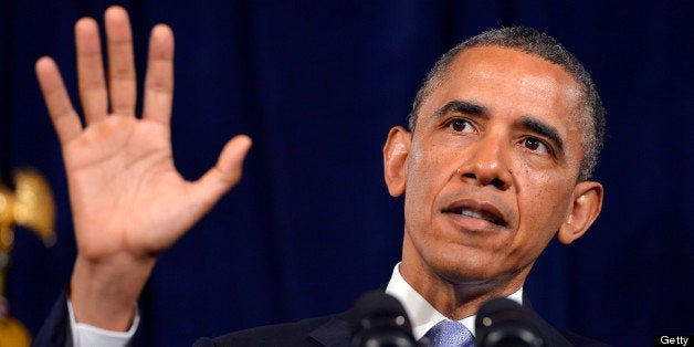 US President Barack Obama makes a statement to reporters on the Affordable Care Act at Fairmont Hotel in San Jose, California, on June 7, 2013. AFP PHOTO/Jewel Samad (Photo credit should read JEWEL SAMAD/AFP/Getty Images)