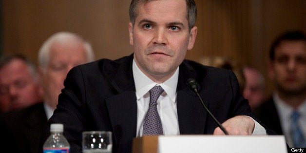 Jeremiah Norton, nominee to be a member of the board of directors with the Federal Deposit Insurance Corporation (FDIC), speaks during a Senate Banking Committee hearing in Washington, D.C., U.S., on Tuesday, March 20, 2012. Federal Reserve Chairman Ben S. Bernanke stands to gain two lieutenants with expertise on financial markets if the Senate confirms President Barack Obama's nominees to the Board of Governors. Photographer: Andrew Harrer/Bloomberg via Getty Images 