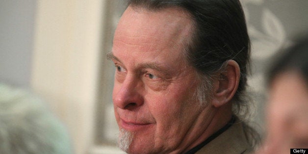 WASHINGTON, DC - FEBRUARY 12: Musician and gun rights advocate Ted Nugent listens as U.S. President Barack Obama delivers his State of the Union address before a joint session of Congress February 12, 2013 in Washington, DC. Rep. Steve Stockman (R-TX) invited Nugent as his guest for the President?s speech. Facing a divided Congress, Obama concentrated his speech on new initiatives designed to stimulate the U.S. economy. (Photo by Mark Wilson/Getty Images)