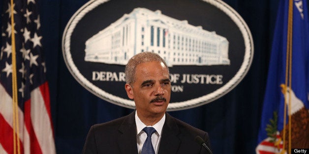 WASHINGTON, DC - JUNE 25: U.S. Attorney General Eric Holder makes a statement on the U.S. Supreme Court's ruling on the Voti