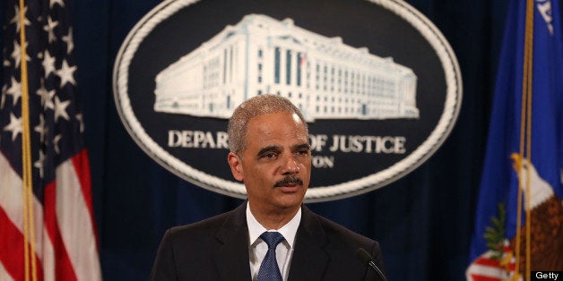 WASHINGTON, DC - JUNE 25: U.S. Attorney General Eric Holder makes a statement on the U.S. Supreme Court's ruling on the Voting Rights Act at the Justice Department on June 25, 2013 in Washington, DC. The high court ruled that Section 4 of the Voting Rights Act, which aimed at protecting minority voters, is unconstitutional (Photo by Mark Wilson/Getty Images)