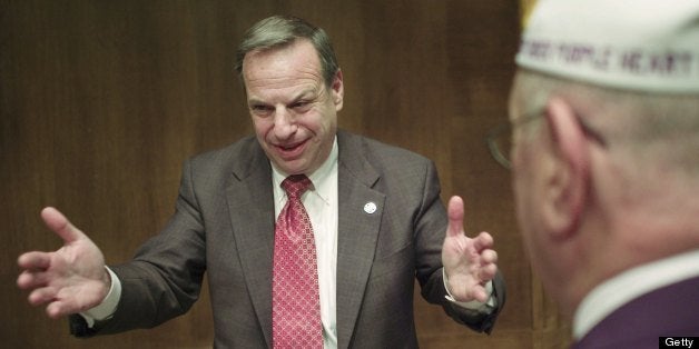 03/29/07--House Veterans' Affairs Chairman Bob Filner, D-Calif., talks with audience members after the joint hearing with Senate Veterans' Affairs on the legislative agenda of veterans organizations. (Photo by Scott J. Ferrell/Congressional Quarterly/Getty Images)