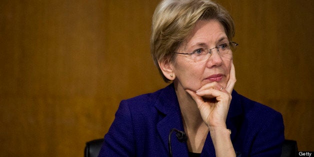 UNITED STATES - FEBRUARY 26: Sen. Elizabeth Warren, D-Mass., listens during the Senate Banking, Housing and Urban Affairs Committee hearing with Federal Reserve Chairman Ben Bernanke on Capitol Hill on Tuesday, Feb. 26, 2013. (Photo By Bill Clark/CQ Roll Call)