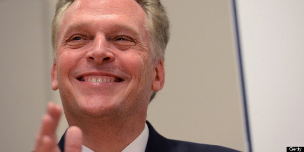 ARLINGTON, VA - MAY 9: Democratic gubernatorial candidate Terry McAuliffe campaigns at a George Mason University campus in Arlington, VA on May 9, 2013. Today he laid out an education platform to an audience of constituents at the Arlington campus. (Photo by Linda Davidson / The Washington Post via Getty Images)