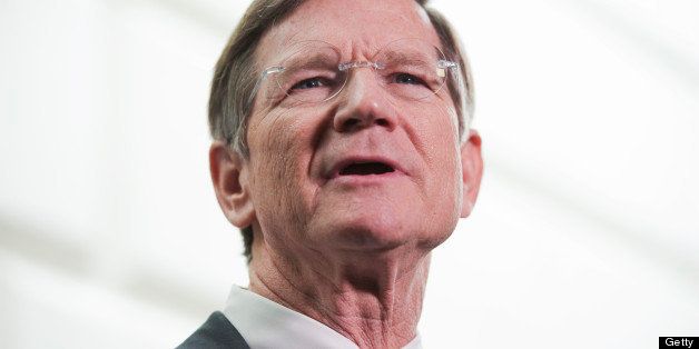 UNITED STATES - MARCH 20: Rep. Lamar Smith, R-Texas, conducts a news conference where he and republican leaders discussed the new budget proposal by House Budget Committee Chairman Paul Ryan, R-Wisc., after a meeting of the House Republican Caucus in the Capitol. (Photo By Tom Williams/CQ Roll Call)