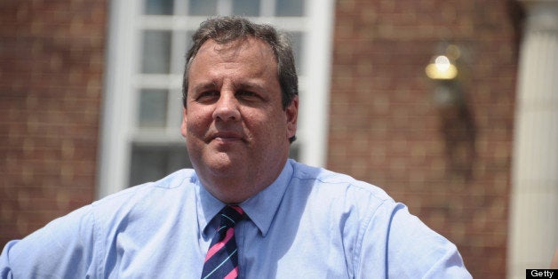 JERSEY SHORE, NJ - JULY 08: New Jersey Governor Chris Christie attends the Hurricane Sandy New Jersey Relief Fund Press Conference at Sayreville Borough Hall on July 8, 2013 in Sayreville, New Jersey. (Photo by Michael Loccisano/Getty Images)