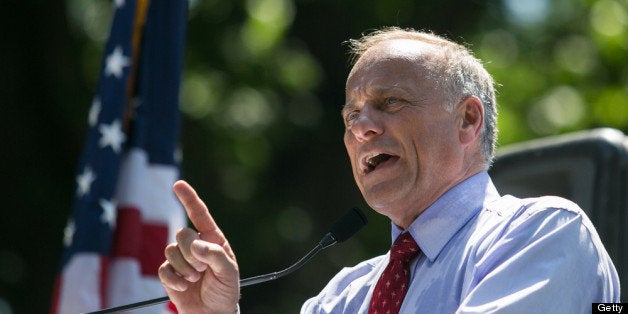 WASHINGTON, DC - JULY 15: Rep. Steve King (R-IA) speaks during the DC March for Jobs in Upper Senate Park near Capitol Hill, on July 15, 2013 in Washington, DC. Conservative activists and supporters rallied against the Senate's immigration legislation and the impact illegal immigration has on reduced wages and employment opportunities for some Americans. (Photo by Drew Angerer/Getty Images)