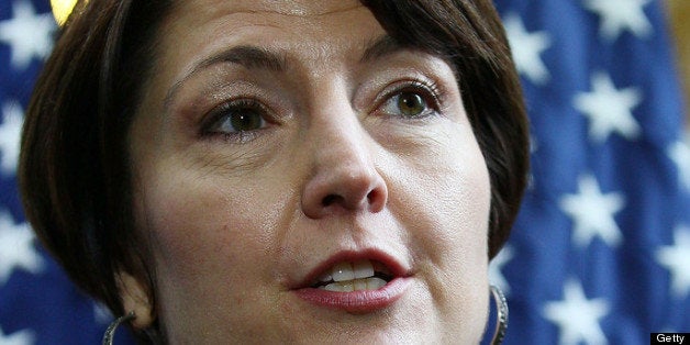 WASHINGTON, DC - FEBRUARY 01: U.S. Rep. Cathy McMorris Rodgers (R-WA) speaks to the media following a House Republican conference meeting at the U.S. Capitol on February 1, 2012 in Washington, DC. Boehner spoke about the Democrats blocking a bill that would freeze Federal employee pay and hiring as well as other topics. (Photo by Mark Wilson/Getty Images)