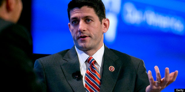 Representative Paul Ryan, a Republican from Wisconsin and chairman of the House Budget Committee, speaks during the 2013 Fiscal Summit sponsored by the Peter G. Peterson Foundation in Washington, D.C., U.S., on Tuesday, May 7, 2013. The summit puts forward solutions for bipartisan agreement to address America's long-term debt and deficits. Photographer: Andrew Harrer/Bloomberg via Getty Images 