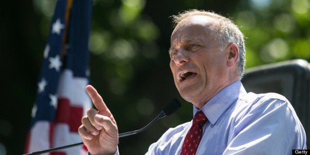 WASHINGTON, DC - JULY 15: Rep. Steve King (R-IA) speaks during the DC March for Jobs in Upper Senate Park near Capitol Hill, on July 15, 2013 in Washington, DC. Conservative activists and supporters rallied against the Senate's immigration legislation and the impact illegal immigration has on reduced wages and employment opportunities for some Americans. (Photo by Drew Angerer/Getty Images)