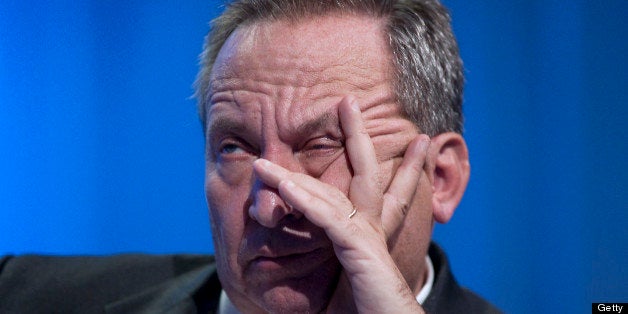 Lawrence 'Larry' Summers, director of the U.S. National Economic Council, listens during a panel discussion on the global economic outlook on day four of the 2010 World Economic Forum (WEF) annual meeting in Davos, Switzerland, on Saturday, Jan. 30, 2010. The organizing theme for this year's meeting is 'Improve the State of the World: Rethink, Redesign, Rebuild.' Photographer: Chris Ratcliffe/Bloomberg via Getty Images